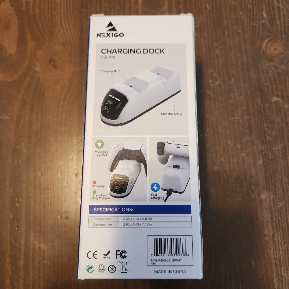 NIB Nexigo P-5 Charging Dock for PS-5 Game Controllers with 2 Slots Qty